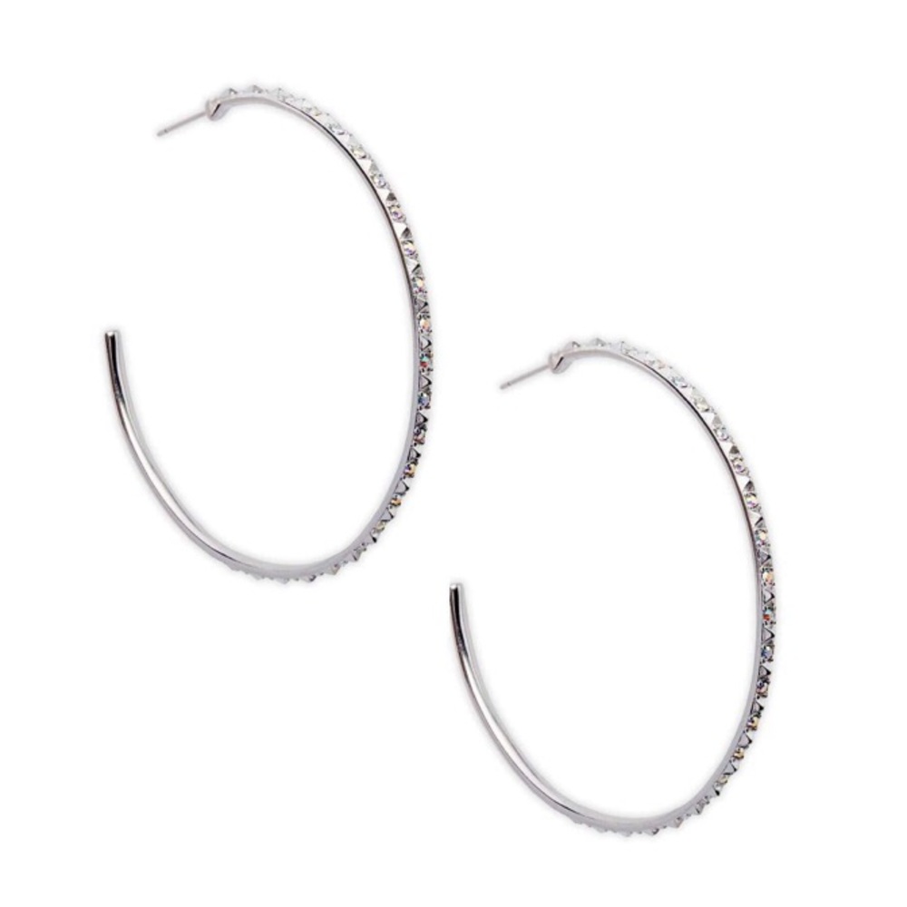 NWT Kendra Scott Val Silver Hoop Earrings